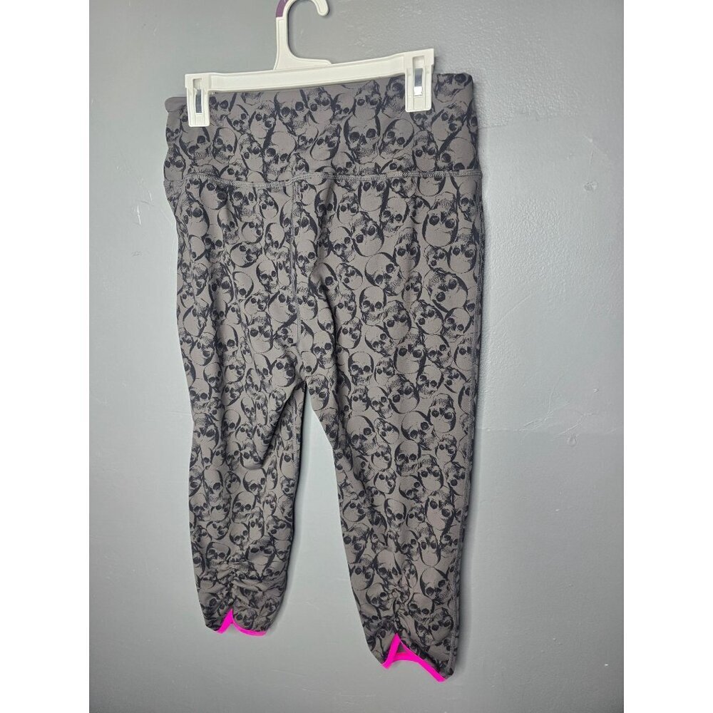 Torrid Active Skull Print Pink Trim Cropped Legging - Picture 4 of 9